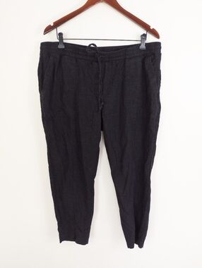 RW&CO Linen Blend Drawstring Pants Black Size XL